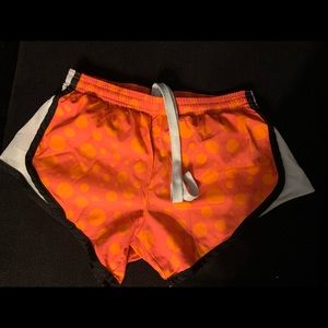 Women’s S Polka Dot Print Athletic Shorts with Inner Lining and Drawstrings